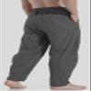 CLANMILUMS Mens Cotton Linen Loose Casual Lightweight Elastic Waist Summer Beach Pants (3X-Large, Dark Grey) view 3