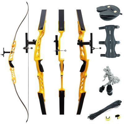 Black Hunter Takedown Competition Athletic 68" Recurve Bow for Adult 26-40 lbs with Aluminum Riser and Fiberglass Bamboo Limbs Suitable for Beginner Archery Competition Practice Right Hand (40 lbs)