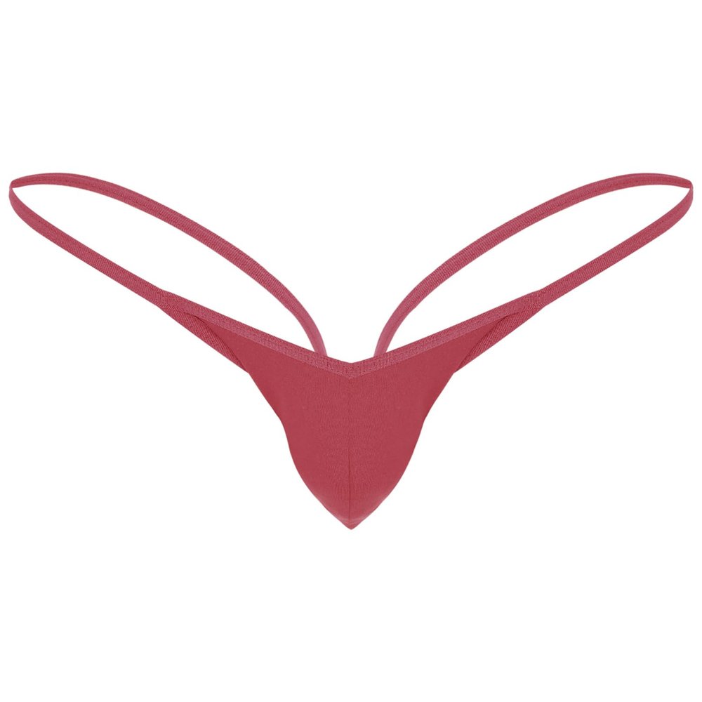 Fldy Men's Stretch G-String Thongs Micro Pouch Bugle Enhancing Pants Tanga Knickers Underwear Wine Red XX-Large