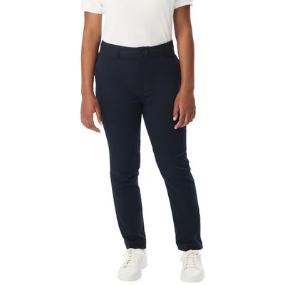 French Toast Young Women's Juniors' Slim Fit Stretch Twill Pant, Navy, 12