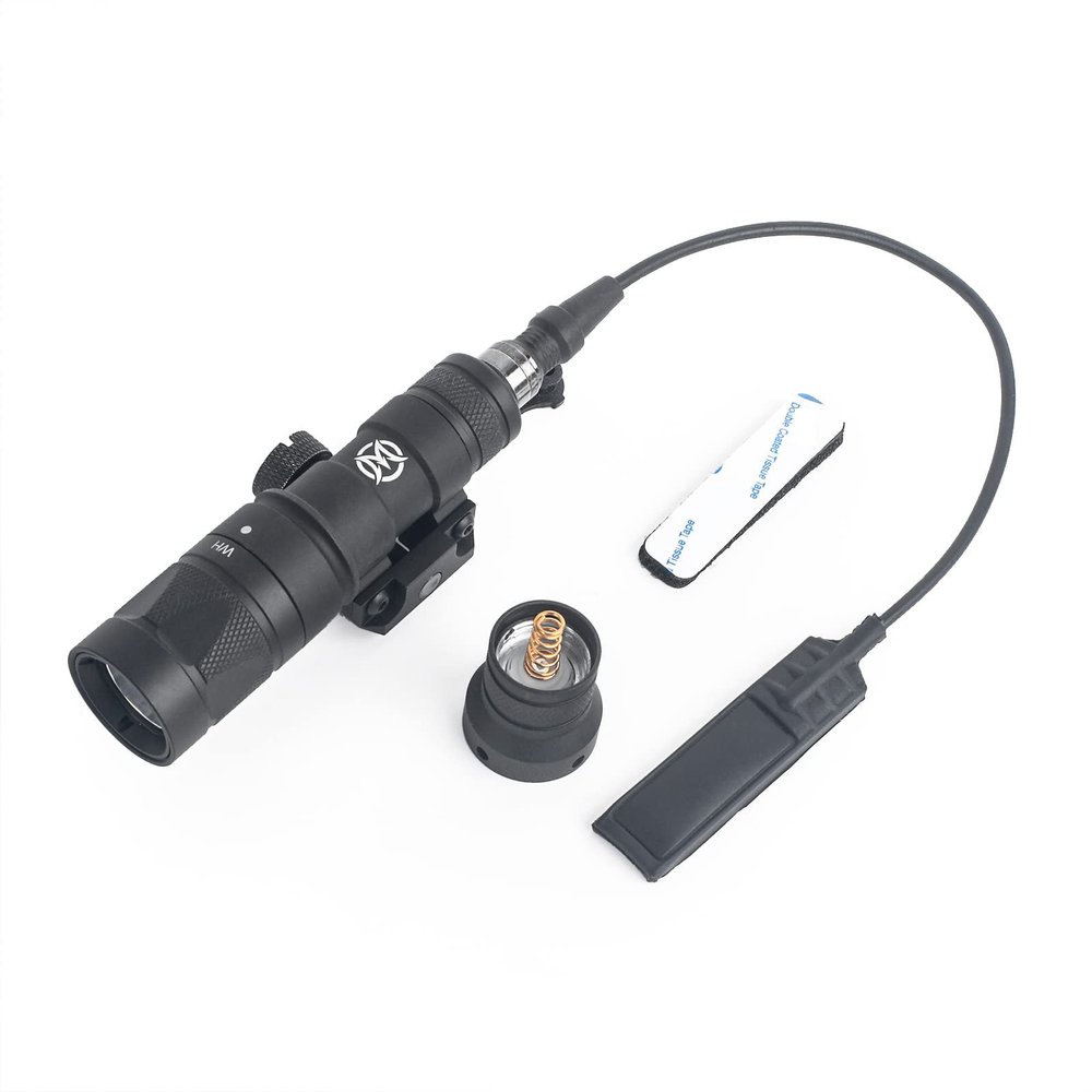 NOBUHIRO M300W 400 Lumens Tactical Flashlight with Strobe/Constant White Light, with Remote Pressure & Push Button Switch, Fit for 20mm Picatinny Rail