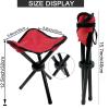 Folding Camping Stool Portable Outdoor Chair Use Height 12.5in Fishing Chair Seat for Camping Hiking Golf Hunting Hiking Outdoor Gardening and Travel Beach Maximum Weight Capacity 300 lbs (Red) view 2