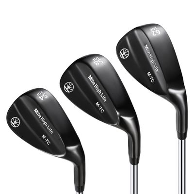 Mile High Life Golf Wedges| Entry Level Golf Sand Wedge Sets | Golf Gap Wedge Sets | Black Titanium Layer Lob Wedge Golf Clubs for Men & Women | 54/58/62 Degree Wedge Right Hand