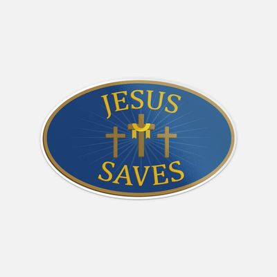Jesus Saves Car Bumper Vinyl Sticker Decal