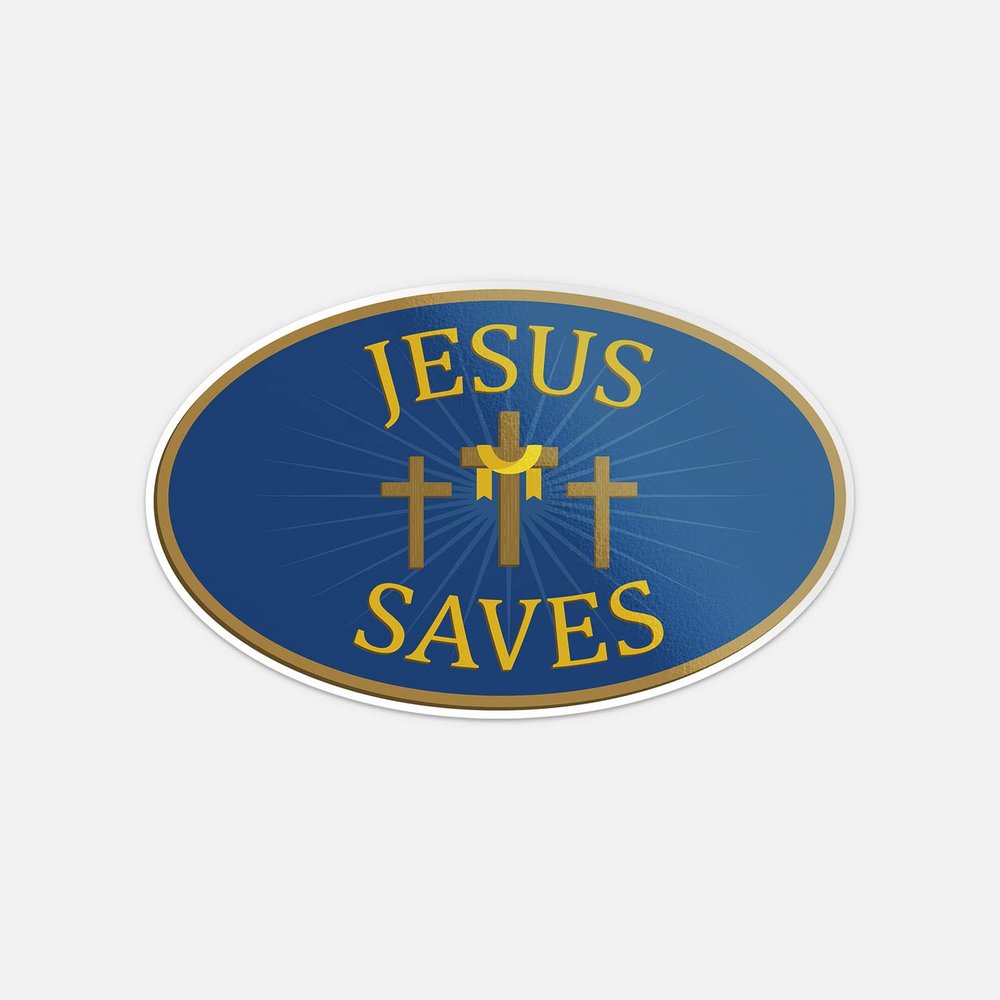 Jesus Saves Car Bumper Vinyl Sticker Decal