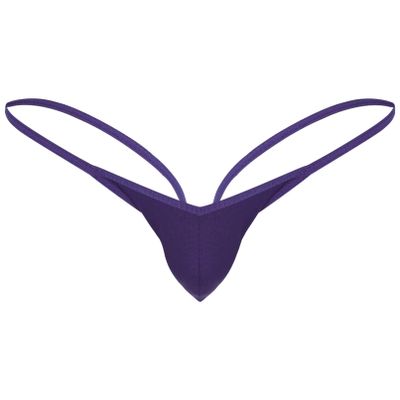 Fldy Men's Stretch G-string Thongs Micro Pouch Bugle Enhancing Pants Tanga Knickers Underwear Purple X-Large