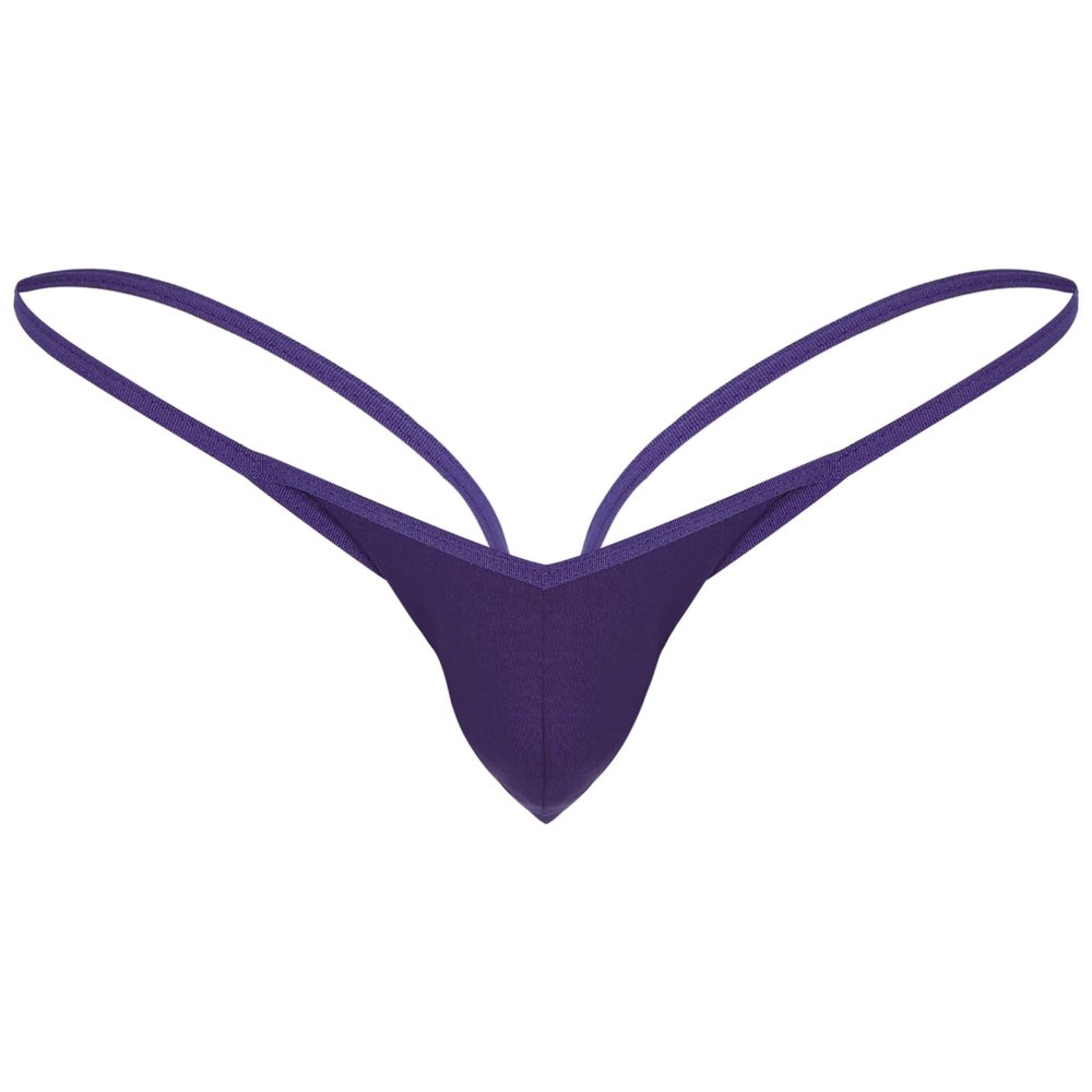 Fldy Men's Stretch G-string Thongs Micro Pouch Bugle Enhancing Pants Tanga Knickers Underwear Purple X-Large