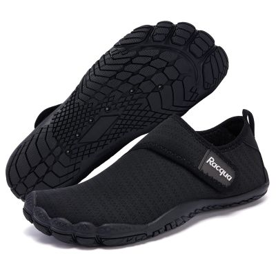 Racqua Mens Womens Water Shoes Quick Dry Barefoot Lightweight Shoes Fishing Swim Pool Beach Aqua Shoes Surfing Diving Hiking Sport Shoes Black 12 Women/11 Men