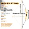 Black Hunter Takedown Competition Athletic 68" Recurve Bow for Adult 26-40 lbs with Aluminum Riser and Fiberglass Bamboo Limbs Suitable for Beginner Archery Competition Practice Right Hand (34 lbs) view 2