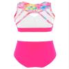 Loodgao Kids Girls Various Printed Strappy Back Crop Top with High Waist Briefs Bikini Bathing Suit Beachwear Red 14 view 2