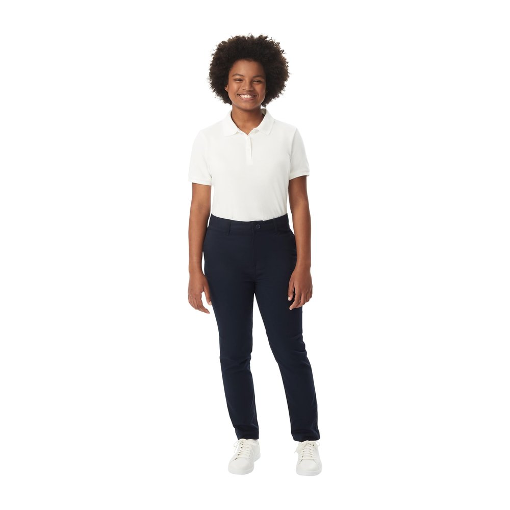 French Toast Young Women's Slim Fit Stretch Twill Pant, Navy, 4