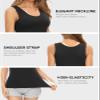 Air Curvey 4 Pack Tank Top for Women Basic Undershirt Tanks Sleeveless Casual Shirts Soft Seamless Layering Tops Black Black White White XXL view 4