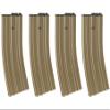 Lancer Tactical 120 Round MidCap Steel Metal 6mm M4 / M16 AEG Airsoft Magazine Clip (Tan, 4 Count) view 2