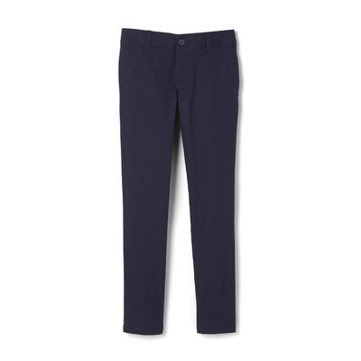 French Toast Girls Adjustable Waist Stretch Twill Skinny Pant (Standard & Plus), Navy, 10