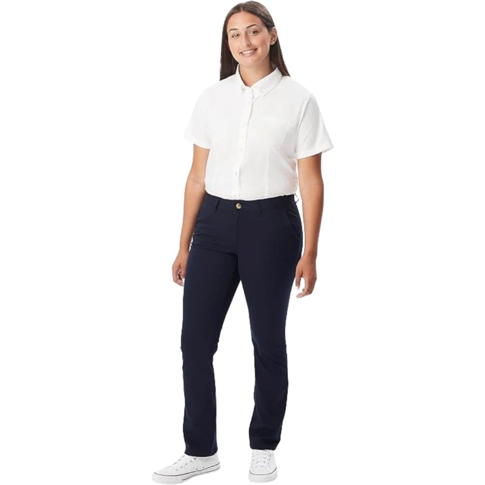 French Toast Women's Straight Fit Stretch Twill Uniform Pant, Navy, 12