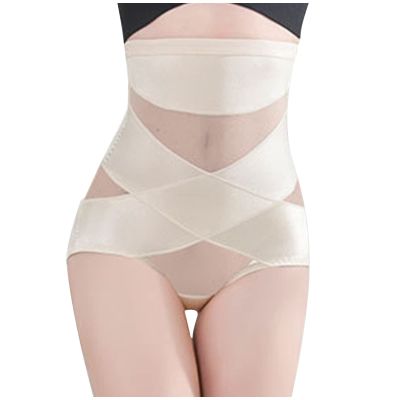 tuduoms Women's Shapewear Slimmer Body Shaper Waist Trainer Double Tummy Control Compression Butt Lifter Panties Girdle Khaki