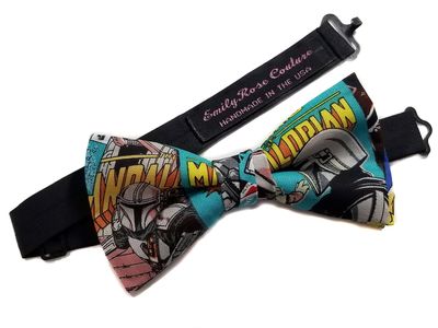 EmilyRose Couture Superheroes Bow Tie Collection (Group 4) (Mandalorian, Medium/ 6-12 Year Olds)