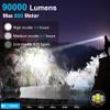 Bud K LED Headlamp USB Rechargeable, Head Lamp XHP70 Super Bright 90000 High Lumen with 5 Modes, Batteries Included, Zoomable, Waterproof Headlight for Camping Hunting Running Fishing Biking (Black) view 2