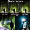 Bud K LED Headlamp USB Rechargeable, Head Lamp XHP70 Super Bright 90000 High Lumen with 5 Modes, Batteries Included, Zoomable, Waterproof Headlight for Camping Hunting Running Fishing Biking (Black) view 3