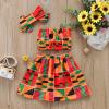 Toddler Kids Baby Girls African Style Vest Tops Dashiki Skirts Headband Ankara Outfits 3PCS Summer Clothes Set (Orange, 6-12 Months) view 3