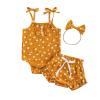 Newborn Infant Baby Girl Clothes Sleeveless Summer Suit Strap Top Elastic Drawstring Short Cute Baby Outfits (Yellow Daisy, 6-12 Months) view 1