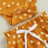 Newborn Infant Baby Girl Clothes Sleeveless Summer Suit Strap Top Elastic Drawstring Short Cute Baby Outfits (Yellow Daisy, 6-12 Months) view 4
