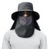 3 Pack Mens Outdoor Wide Brim Fishing Hat,UPF 50+ Sun Protection Cap with Face Neck Flap for Hiking & Garden (3 Pack-Dark Grey) view 2