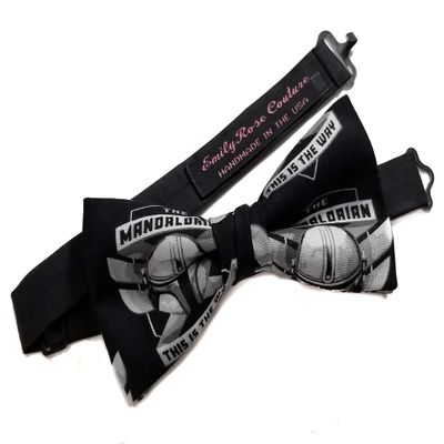 EmilyRose Couture Superheroes Bow Tie Collection (Group 4) (madalorian helmet, Medium/ 6-12 Year Olds)