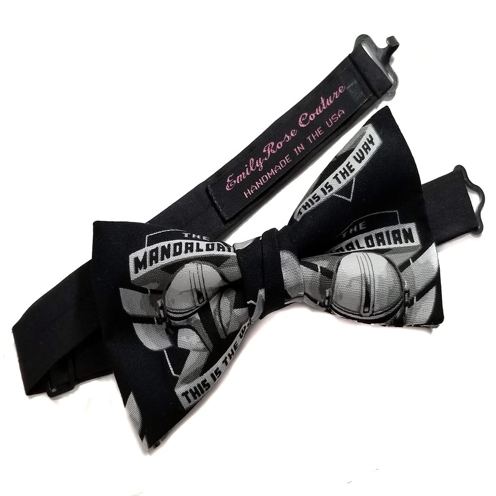 EmilyRose Couture Superheroes Bow Tie Collection (Group 4) (madalorian helmet, Medium/ 6-12 Year Olds)