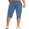 Big & Tall Men's Fishing Shorts - Below Knee, Dry Fit, Tactical, Outdoor, Light Blue view 2