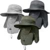 3 Pack Mens Outdoor Wide Brim Fishing Hat,UPF 50+ Sun Protection Cap with Face Neck Flap for Hiking & Garden view 1