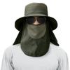 3 Pack Mens Outdoor Wide Brim Fishing Hat,UPF 50+ Sun Protection Cap with Face Neck Flap for Hiking & Garden view 2
