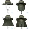 3 Pack Mens Outdoor Wide Brim Fishing Hat,UPF 50+ Sun Protection Cap with Face Neck Flap for Hiking & Garden view 4