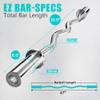 Elevens EZ Bar Curl Barbell 4ft-22LB 330LBS Capacity Olympic Bearing Barbell (330LB-Sliver), 47 inches (A-YD04001) view 2