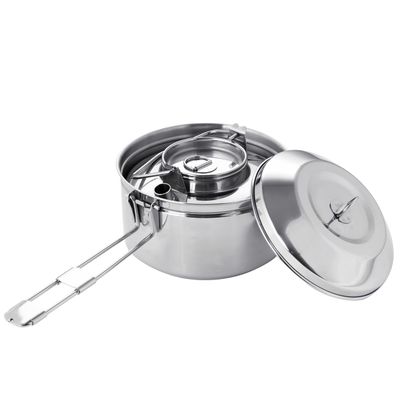 Fire Maple Antarcti S/S Kettle Pot Combo Set | 18-8 Stainless Steel | all Steel Construction | Ideal for Camping Bushcraft Use | Compact Cookware Set