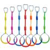 7 Colorful Ninja Ring Fitness Gymnastic Ring Outdoor Backyard Playground Training Equipment Play Set, Funny Jungle Gym Fist Hanging Swing Monkey Bars Ninja Warrior Obstacle Course Trapeze Accessories view 1