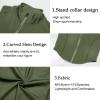 Women Slim Fit Workout Shirts Sleeveless Running Yoga Fitness Tank Tops Lightweight Full Zipper Track Vest Sweatshirt Dry Fit Nylon T-Shirts for Sport Pilate Dancing Training Green view 3