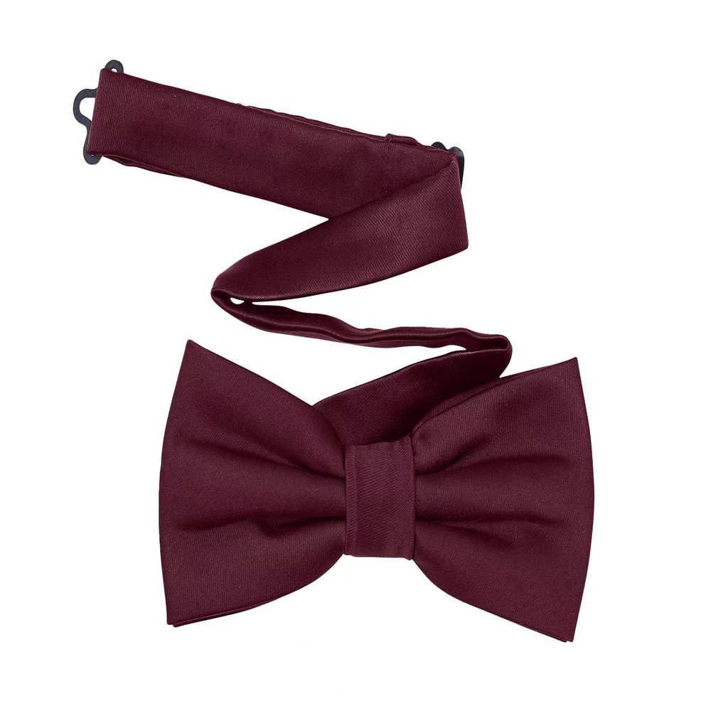 TINYHI Satin Bow Tie Kid Wine Red Suspenders Pre-tied Costume Dark Bowties