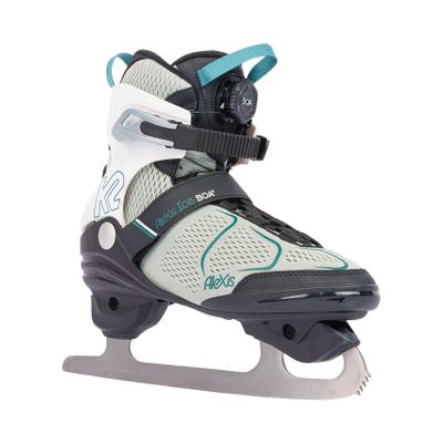 K2 Alexis Ice Boa Womens Figure Blade Ice Skates - Gray/Blue / 11.0