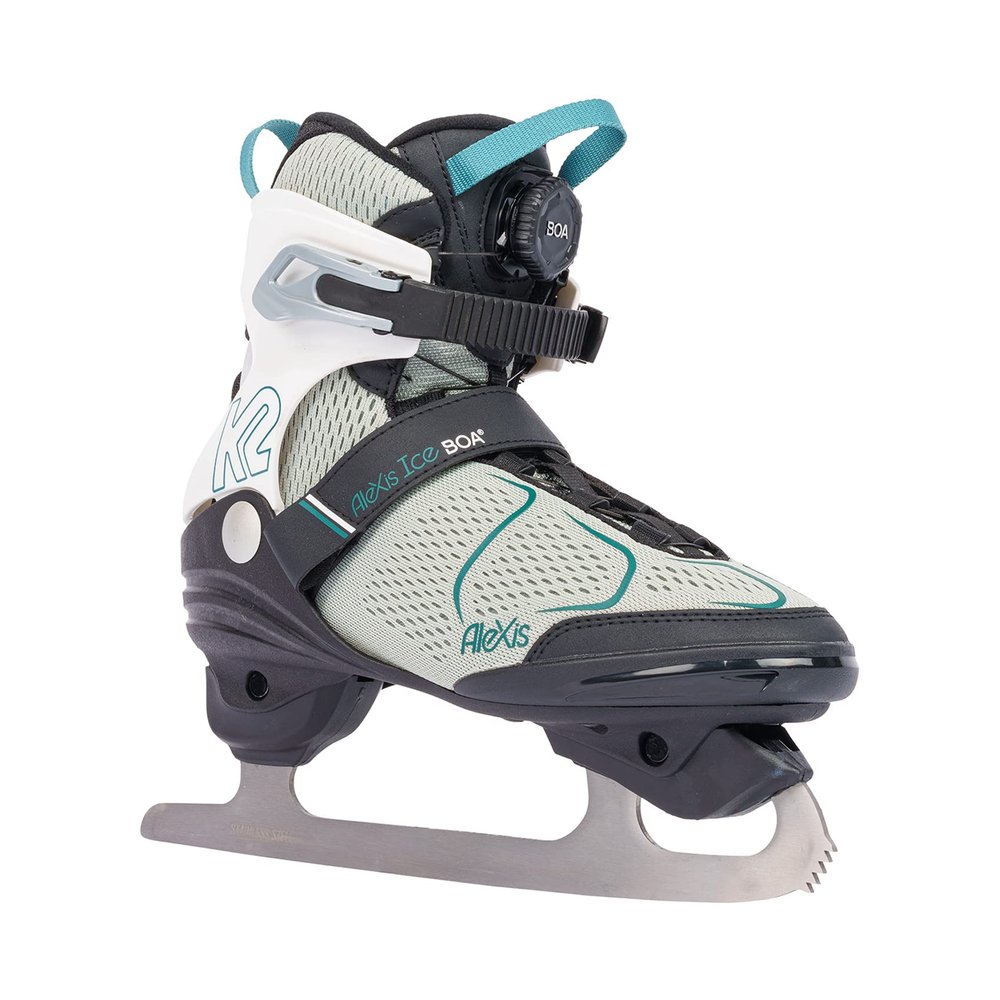 K2 Alexis Ice Boa Womens Figure Blade Ice Skates - Gray/Blue / 11.0