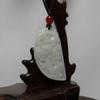 1.7" China Certified Grade A Nature Jadeite Jade Lucky Dragon and Phoenix Pair Neckalce Pendant 9354 view 3