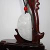 1.7" China Certified Grade A Nature Jadeite Jade Lucky Dragon and Phoenix Pair Neckalce Pendant 9354 view 4