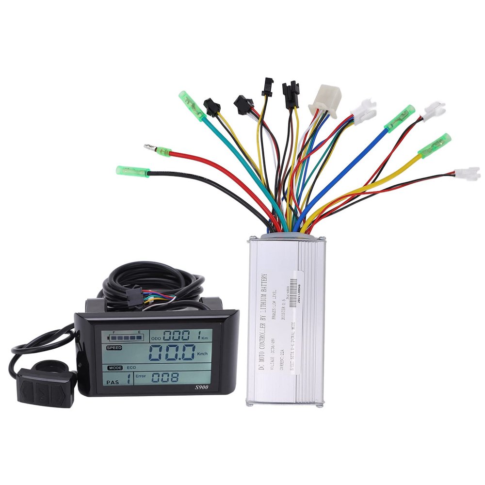 VGEBY Motor Brushless Controller Kit, 36/48V 500/750W Electric Scooter Brushless Motor Controller LCD Panel Kit with 9 Mosfet LCDS900 Meter