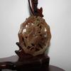 1.9" China Certified Nature Hetian Nephrite Jade Lucky Horse and Double Dragon Necklace Pendant 4804 view 2