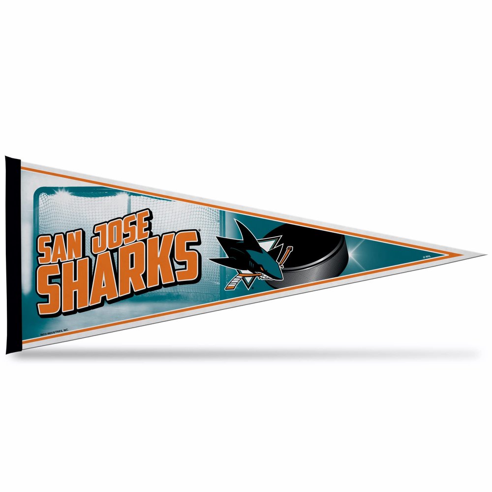 San Jose Sharks Felt Pennant 12x30 Puck Design