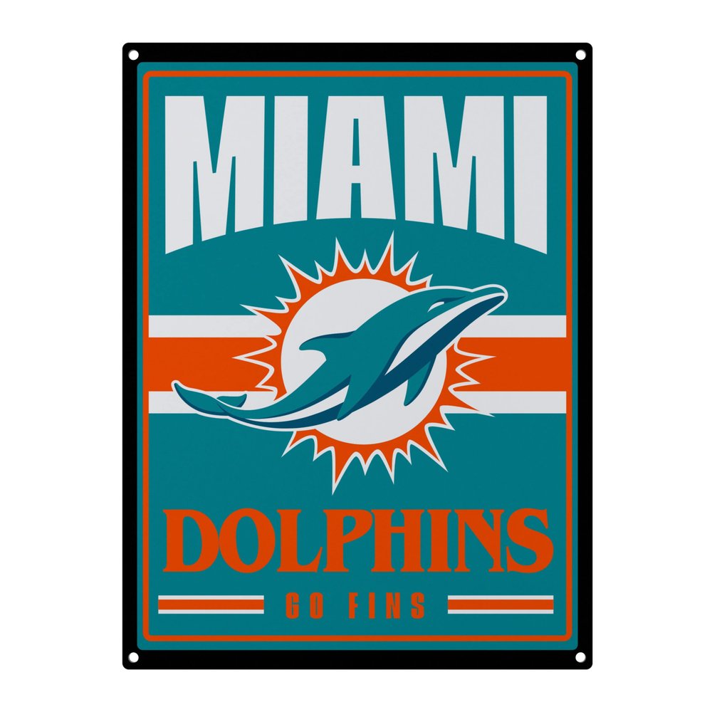 FOCO Miami Dolphins NFL Metal Tacker Wall Sign