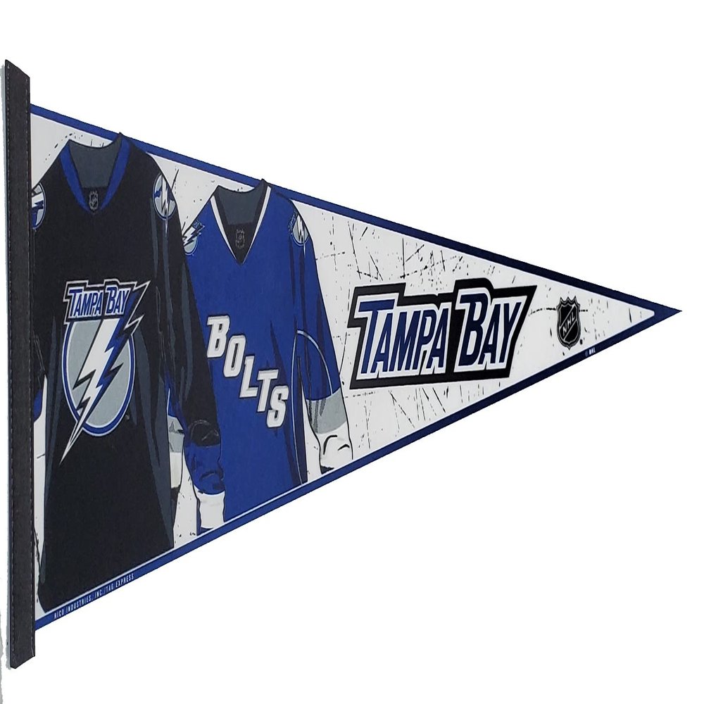 Tampa Bay Lightning Pennant JERSEY DESIGN Felt 12x30 Inch