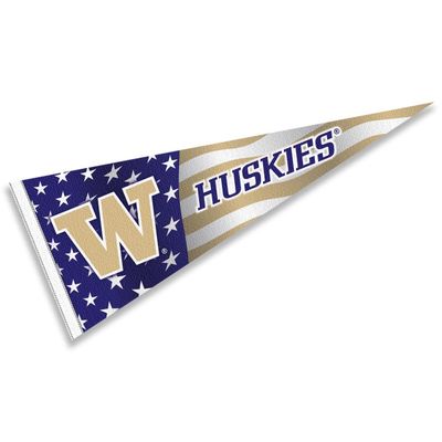 Washington UW Huskies Nation USA Stars and Stripes Pennant Pennant Banner Flag