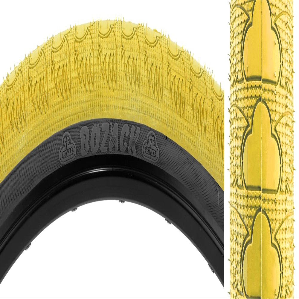 Bike Liq SE Bikes Bozack 24x2.4 Street Park Wheelie BMX Freestyle Front Back Tire Pair (Yellow)