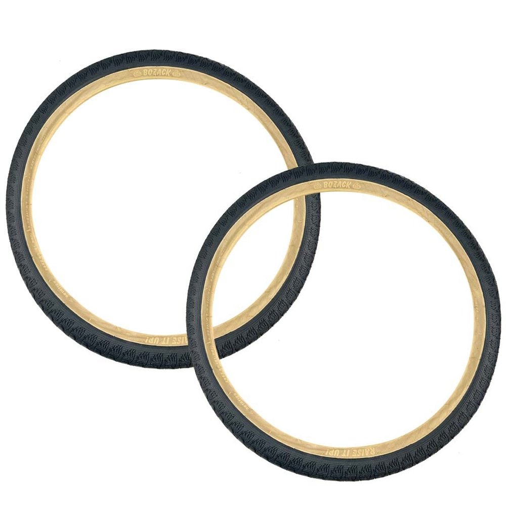 Bike Liq SE Bikes Bozack 24 X 2.4 Street Park Wheelie BMX Freestyle Front Back Tire Pair (Black Tan)